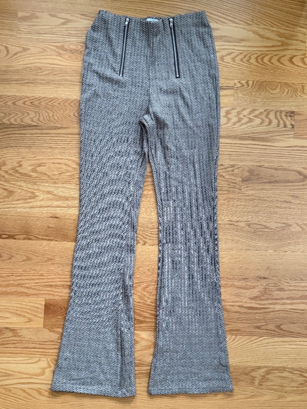 Emory Park NWOT Brown Herringbone Flare Pants (M)